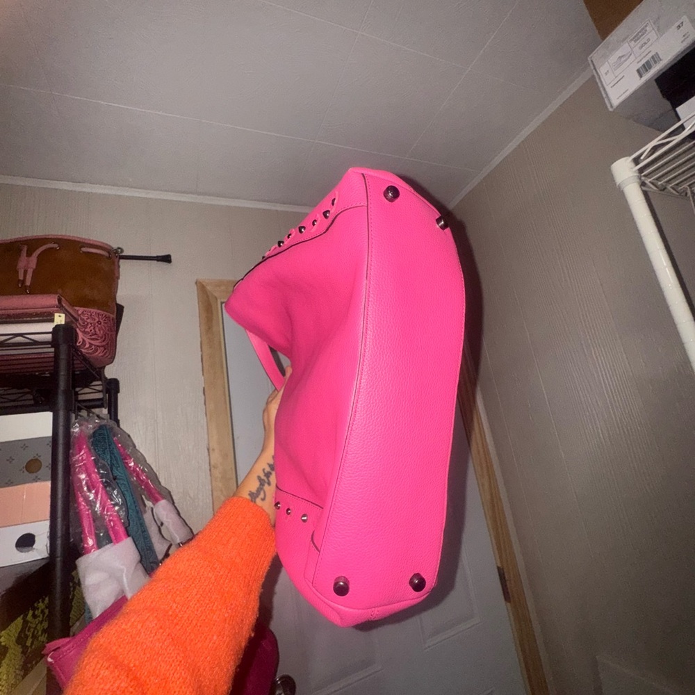 Coach Vibrant Pink Studded Shoulder Bag - Picture 4 of 7